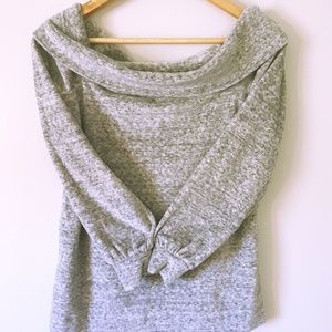 LOFT Off-Shoulder Velour Sweatshirt